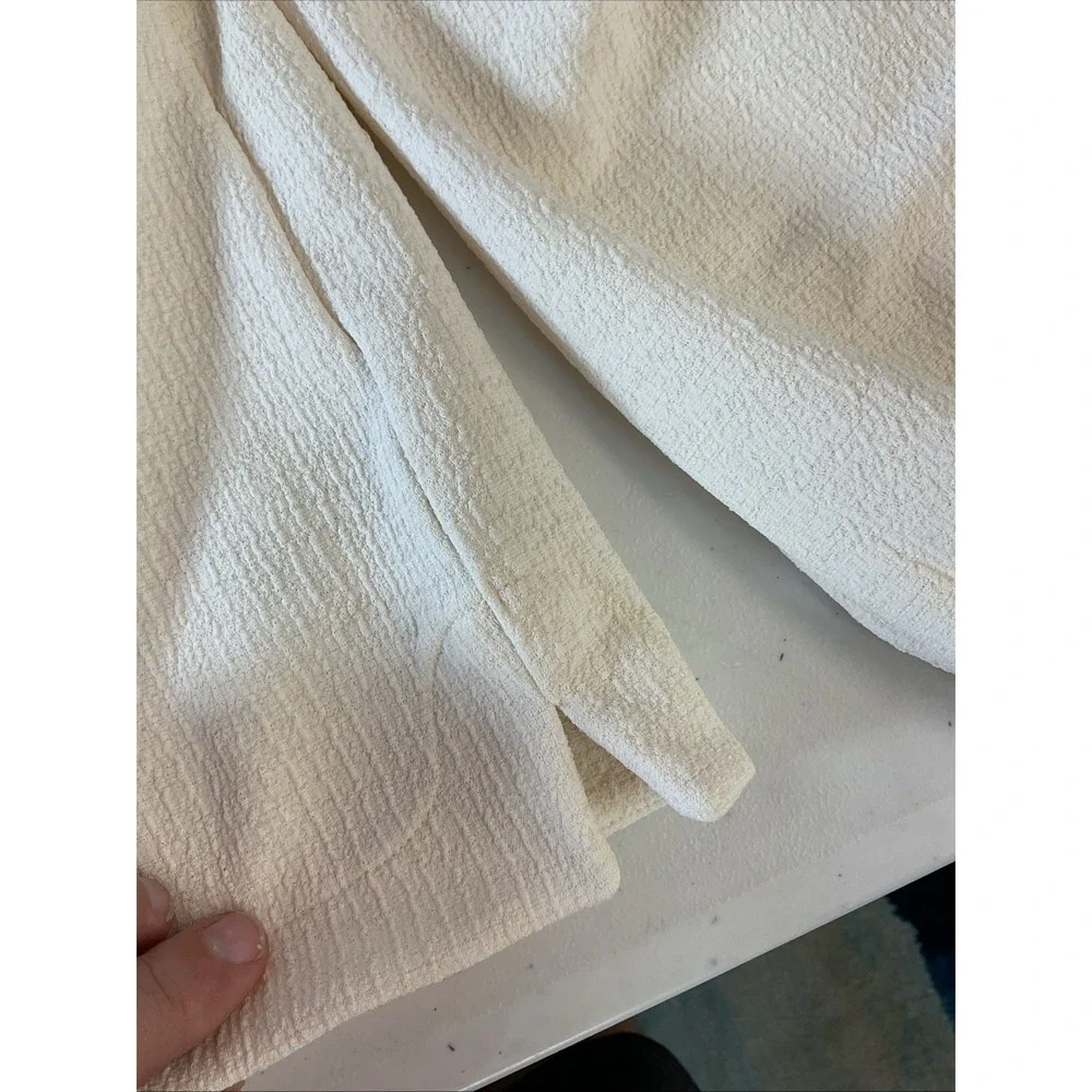 New Sz S Madewell Crepe Square-Neck Puff-Sleeve Top Ivory Travel Casual‎